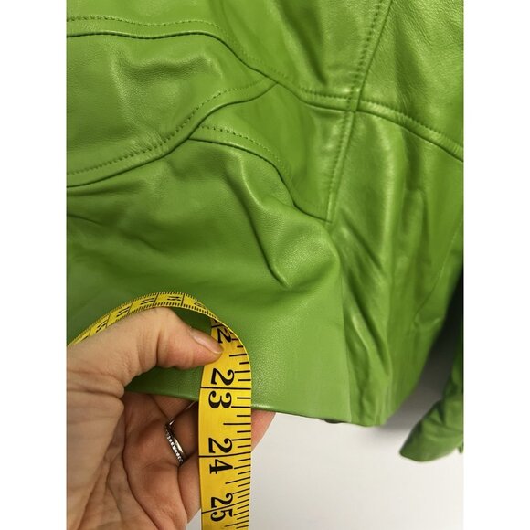 Susan Bristol Vintage Genuine Green Soft Leather  Blazer Jacket Sz 10 - Picture 10 of 11